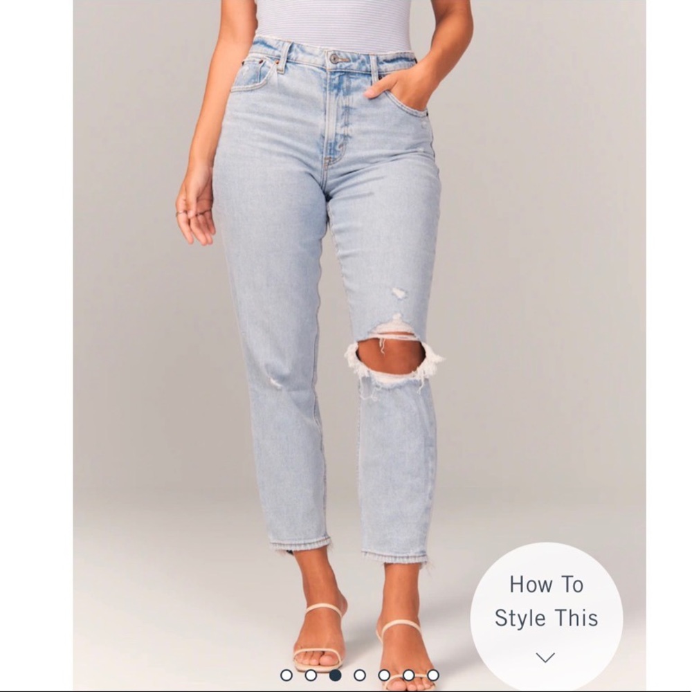A&F Curve Love High Rise Mom Jeans